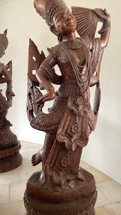 Sculptures 2 Bois 180 Cm Myanmar Catawiki