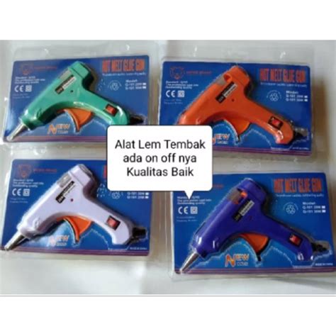 Jual Alat Lem Tembak Langsung Pakai Mini Electric Heating Temperature Hot Melt Glue Gun On Off
