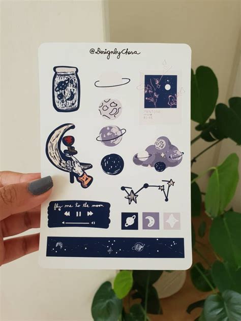 Mini Moon Sticker Sheet Etsy
