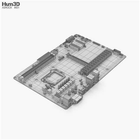 ASRock H110 Pro BTC Hauptplatine 3D-Modell - Herunterladen Elektronik ...
