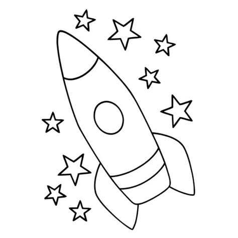 Раскраска Простая ракета для малышей распечатать или скачать