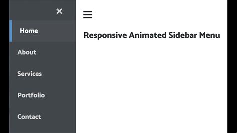 How To Create A Animated Sidebar Menu Using Html Css And Javascript Images