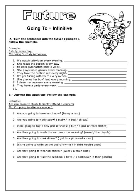 Future : Going To + Infinitive Worksheet