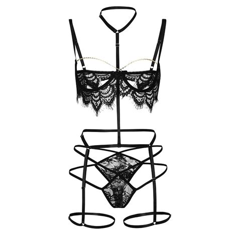 Gunia Womens Lingerie Lace Seductive Flirty Corset Underwear Nightwear For Honeymoon Wedding