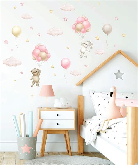 Hot Air Balloon Nursery Wall Decal Personalized Name Etsy