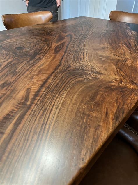 Diagonal Bastogne Walnut Dining Table