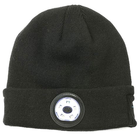 Unisex Strikket Bluetooth Beanie Hue Med Led Lys Sort