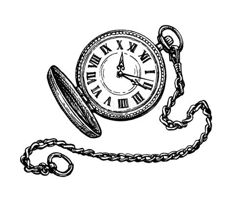 Outline Pocket Watch Line Drawing Clip Arts Related To