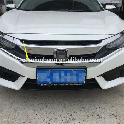 Exterior Car Accessories Abs Chrome Front Grill Trim For Honda Civic