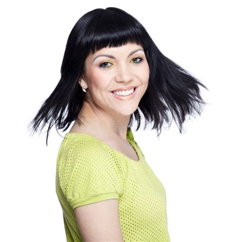 Beau Brunette Sur Le Blanc Image Stock Image Du Mignon