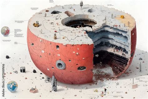 detailed geological cross section  earth  internal structure