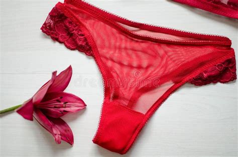 Rode Sexy Lingerie Op De Witte Achtergrond Kantondergoed Met W Stock Foto Image Of Toebehoren