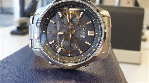 mens watches casio lineage titanium solar powered mens  jdm