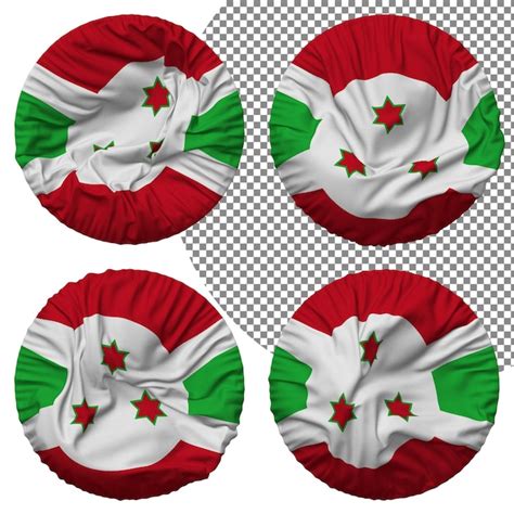 Premium Psd Burundi Flag Round Shape Isolated Different Waving Style