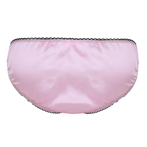 Billionm Mens Lingerie Open Front Gay Penis Ring Soft Satin Low Rise Sissy Bikini Briefs