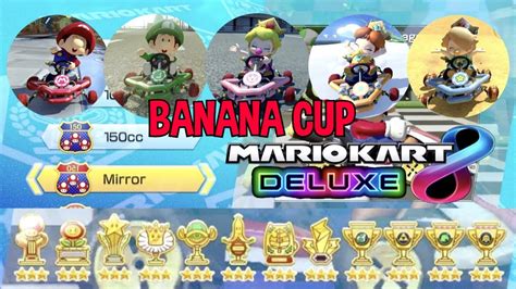 Nintendo Mario Kart 8 Deluxe 150cc Mirror Banana Cup Baby Peach Triple