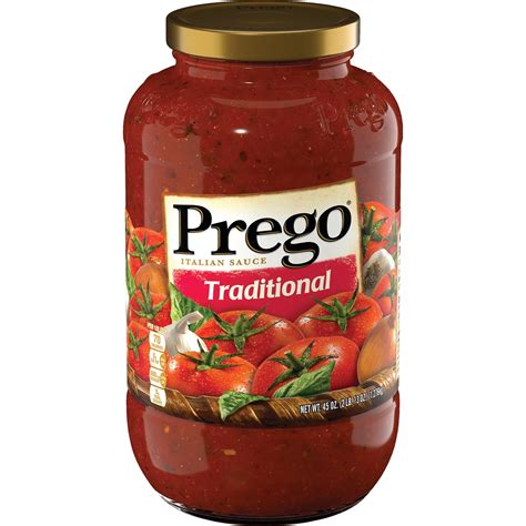Prego Traditional Italian Tomato Pasta Sauce, Large 45 Ounce Jar