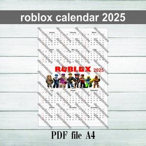 2025 Roblox Calendar - Etsy