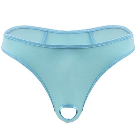 Men S Open Front Hole Briefs Thongs G String Underwear T Back Bikini