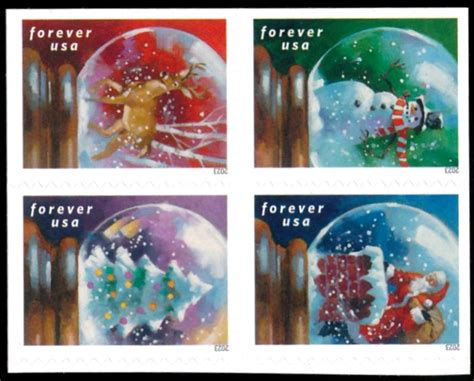 5816 19 Forever Snow Globes MNH Block Of 4 5816 19bl Golden Valley