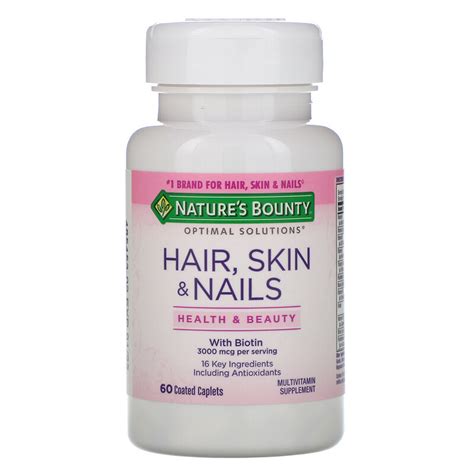 Nature's Bounty, Волосы, кожа и ногти, 60 капсул, покрытых оболочкой ...