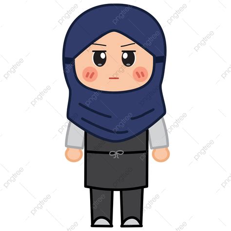 clipart transparent png hd muslimah flat angry face cute cartoon