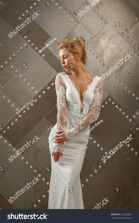 Beautiful Sexy Blonde Girl White Wedding Stock Photo 553960381 Shutterstock