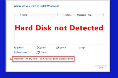 Hard Disk Not Detected During Windows Installation Solved Minitool