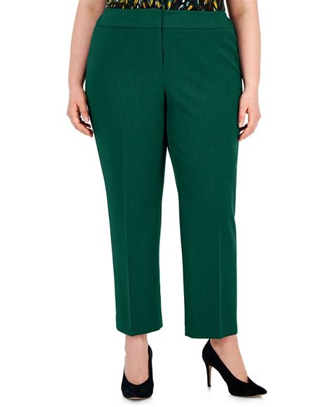 Kasper Plus Size Stretch Crepe Mid Rise Ankle Pants Macys