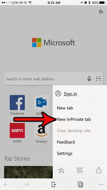 how to open a private tab