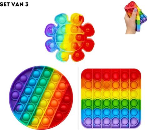 Pop It Set Van Fidget Toys Vierkant Bloem Cirkel