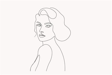 Woman Face One Line Art Style Graphic By Subujayd · Creative Fabrica