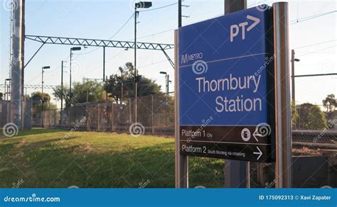 Information Sign Of Metro Railway Station Of Thornbury Suburb Editorial