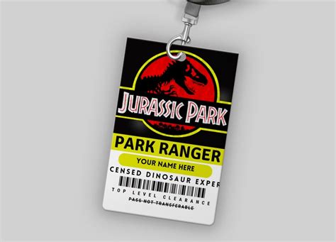 Jurassic Park Ranger Id Badge With Canva Personalized Jurassic Park Id