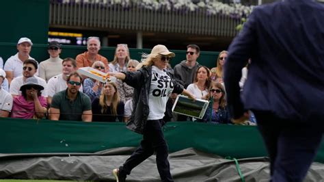 In Pics 3 Protesters Arrested At Wimbledon For Interrupting Matches By