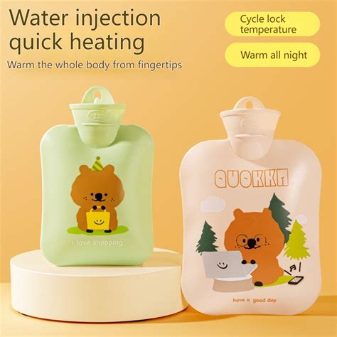 New Hot Compress Bag With Plush Cloth Water Filling Bag Dysmenorrhea Stomach Warm Water Bag