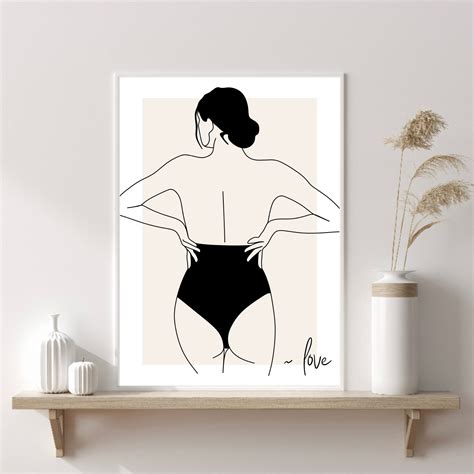 Erotic One Line Art Nude Line Drawing Naked Prints Female Etsy