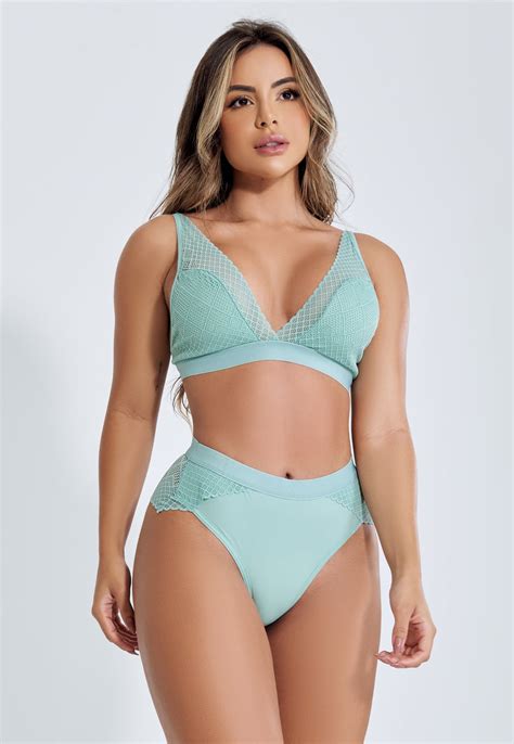 Conjunto Sem Bojo Em Renda E Micro Zafira Be Lingerie