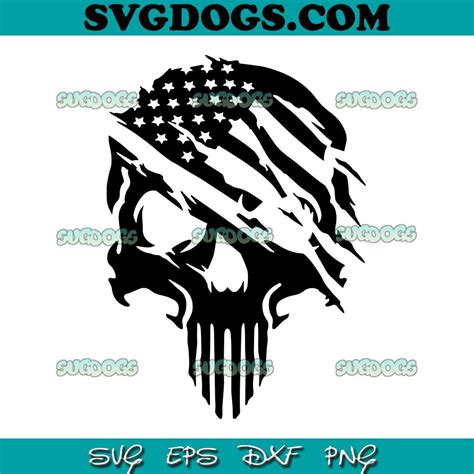 Army Veteran American Flag Skull Svg 1