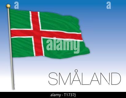 Smaland regional flag, Kingdom of Sweden, vector illustration Stock ...