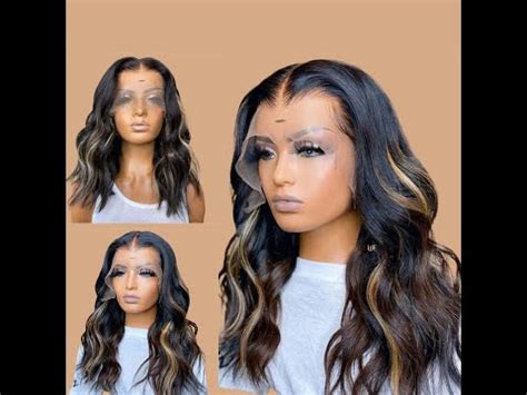 WoWEbony Indian Remy Real Human Hair Black With Blonde Highlight Color