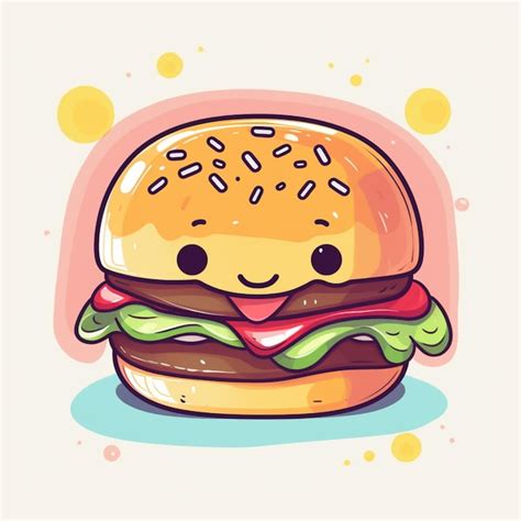 Hay Una Hamburguesa De Dibujos Animados Con Una Cara Y Un Pan