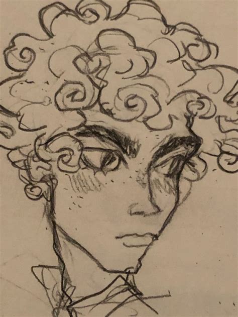 A Drawing Of A Man With Curly Hair