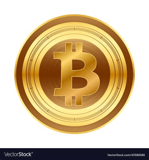 Bitcoin btc logo cryptocurrency in gold coin Vector Image