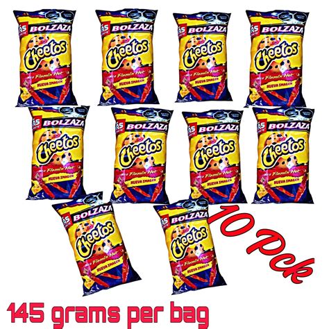 Buy Sabritas Cheetos Extra Flaming Hot Bolzaza Mexican Chips Pack G Each Online At