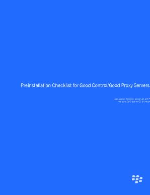 Fillable Online Preinstallation Checklist For Good Control Good Proxy