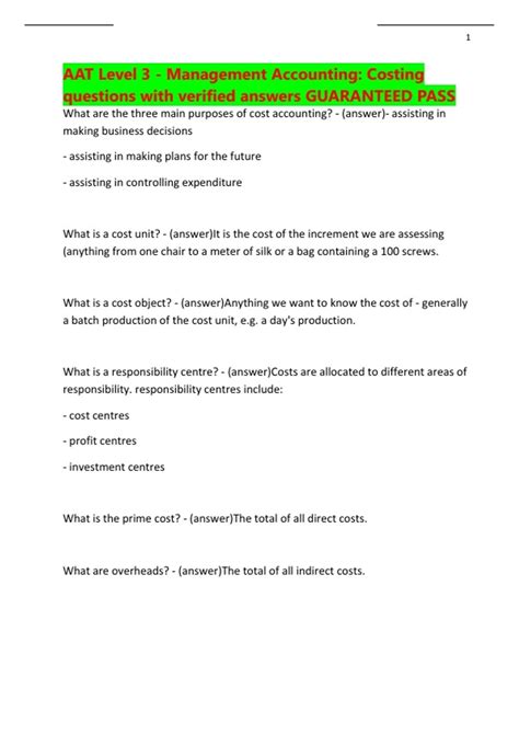 A A T Management Accounting: Costing Wise Guide ( Aat Aq2016) 3