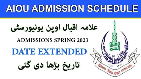 Aiou Admission Aiou Admissions Spring Last Date Extended