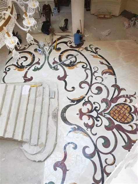 Inlay Flooring Design Waterjet Mosaic Tile Mosaic Tiles Inlay