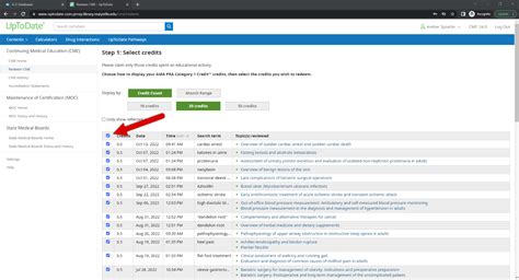 How do I save Continuing Medical Education (CME) credits from UpToDate?